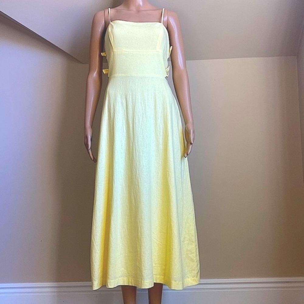 Wayf Yellow Midi Dress